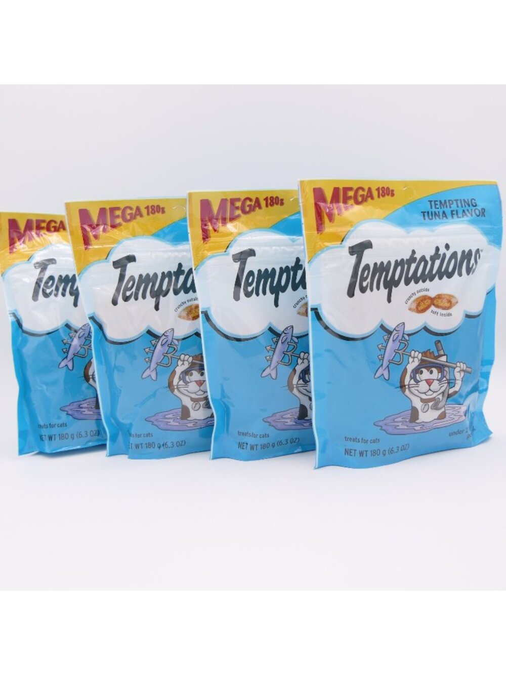Temptations Tempting Tuna Flavor Cat Treats 4 Mega Bags 6.3 oz Ea 09/26